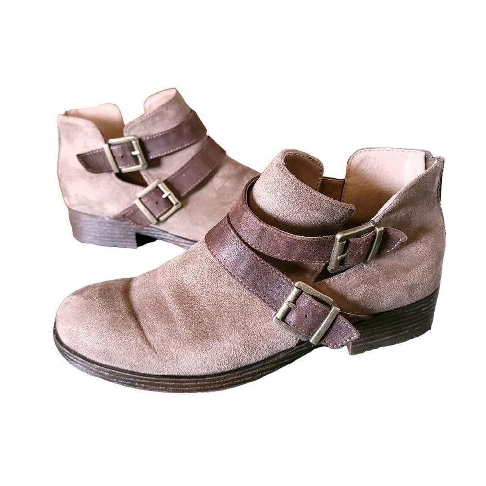 Boc Ankle Boots Sophie Bootie Brown Tan Women's Shoes Faux Suede Size 8.5